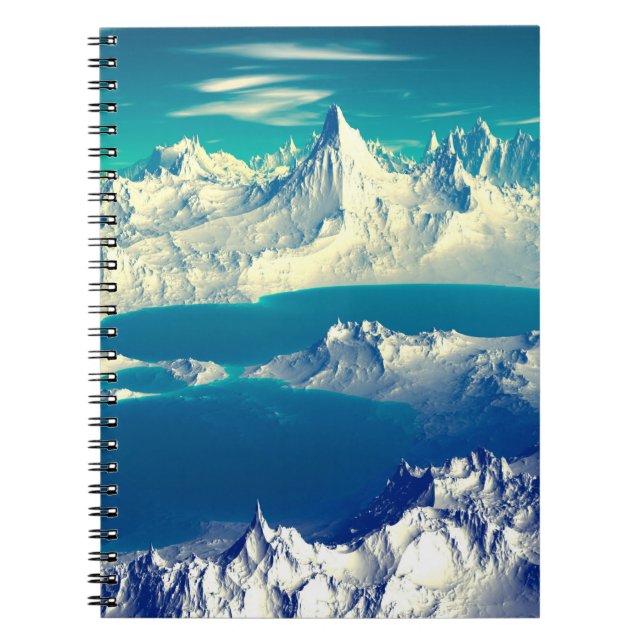 Alien Planet - 3D ed Computer Artwork. Rocks and s Notebook (Front)