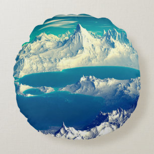 Alien Planet - 3D ed Computer Artwork. Rocks and s Round Cushion