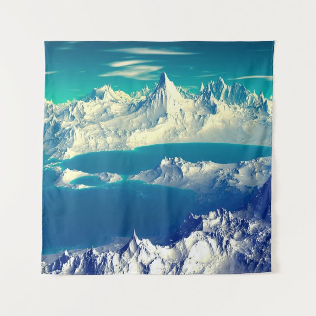 Alien Planet - 3D ed Computer Artwork. Rocks and s Tapestry (Front)