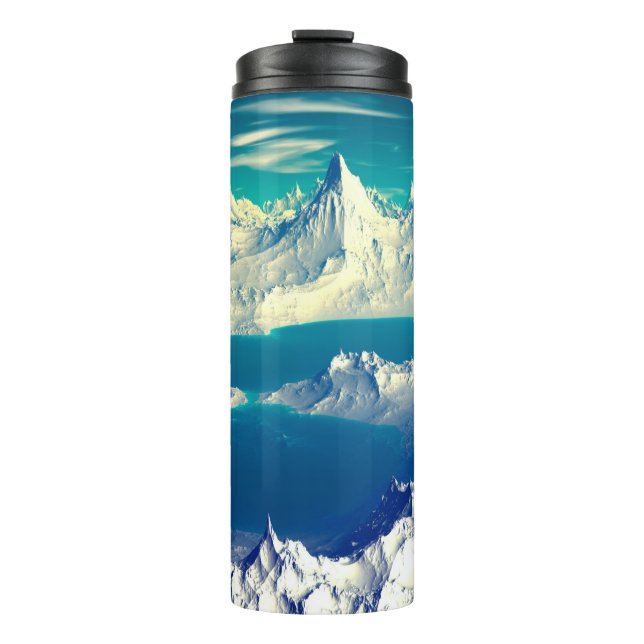 Alien Planet - 3D ed Computer Artwork. Rocks and s Thermal Tumbler (Front)