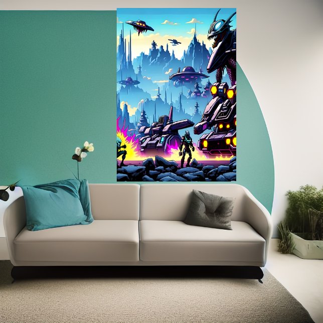 Alien planet, alien war machine | AI Art Poster (Creator Uploaded)