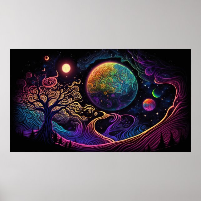 Alien planet landscape  poster (Front)