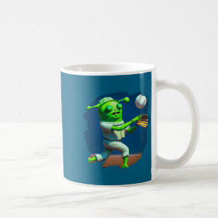 Alien Playing Baseball Aliens Baseball Illustratio Coffee Mug