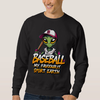 alien playing baseball style graffiti sport street sweatshirt