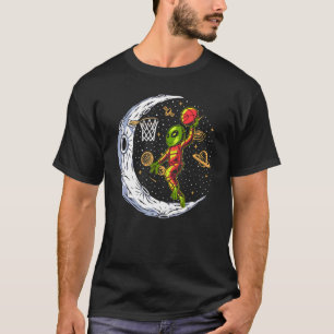 Alien Playing Space Basketball Fan Boy Girl T-Shirt