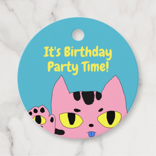 Alien Pocket Cat Favour Tags (Front)