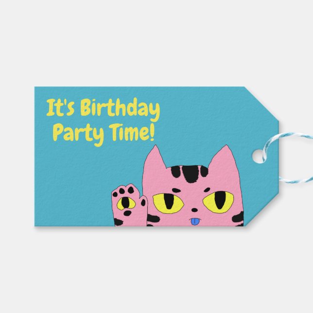 Alien Pocket Cat Gift Tags (Front (Horizontal))