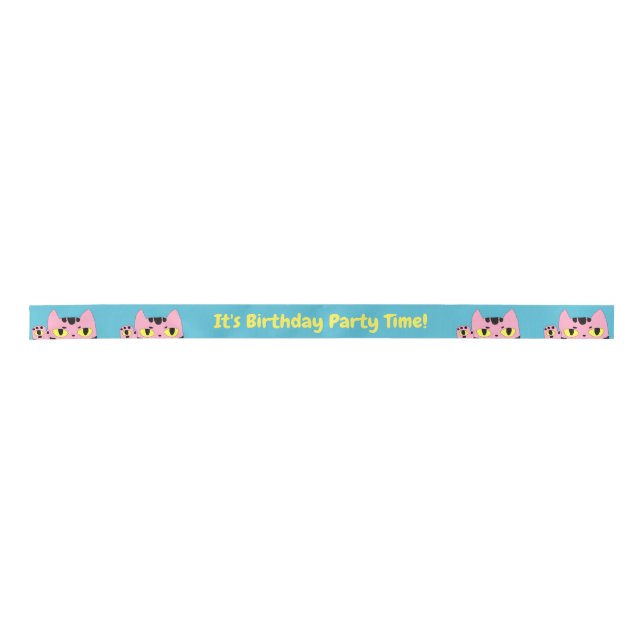 Alien Pocket Cat Satin Ribbon (Front)