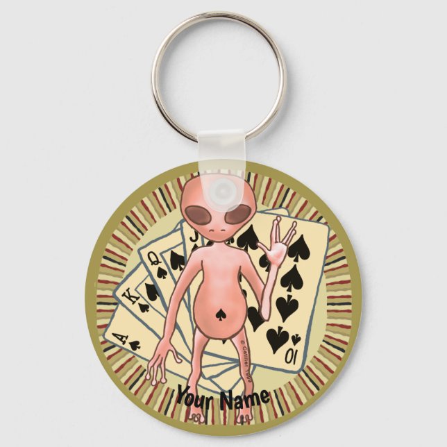 Alien Poker  keychain (Front)