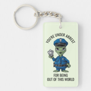 Alien Policeman Key Ring