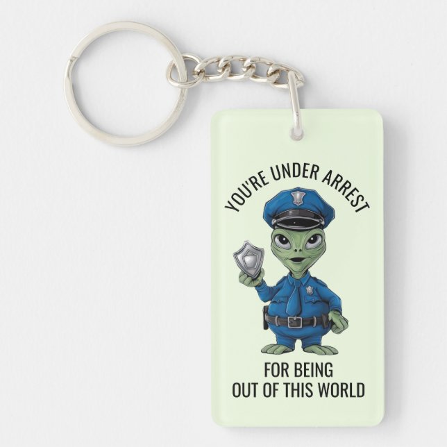 Alien Policeman Key Ring (Front)