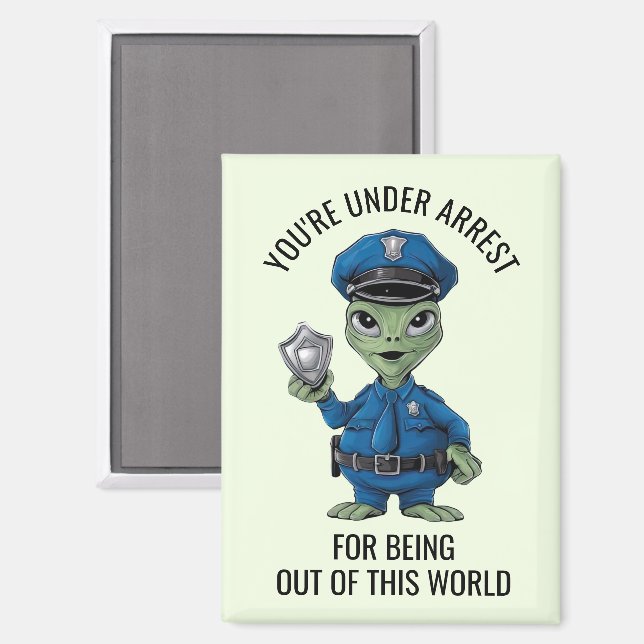 Alien Policeman Magnet (Front/Back)