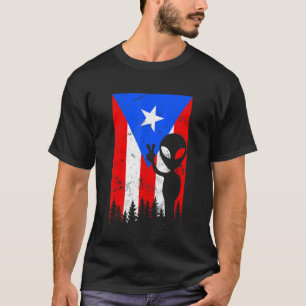 Alien Puerto Rico Flag Boricua Men Women T-Shirt