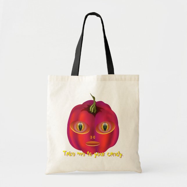 Alien Pumpkin Halloween Tote Bag (Front)