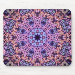 Alien Purple Psychedelic Kaleidoscopic Mandala Mouse Pad