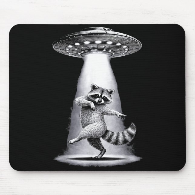 Alien Racoon Performs Meme Silly Dabbing Dance Mu Mouse Pad (Front)
