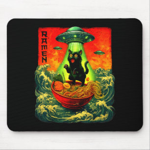 Alien Ramen Cat Ufo Japanese Retro Art Gifts Men W Mouse Pad