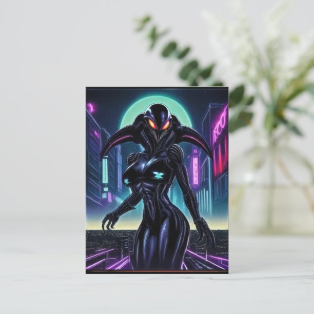 Alien Raven 10 Postcard (Standing Front)