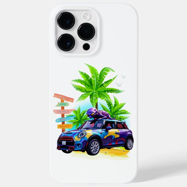 Alien Riding a Mini Car Case-Mate iPhone Case (Back)