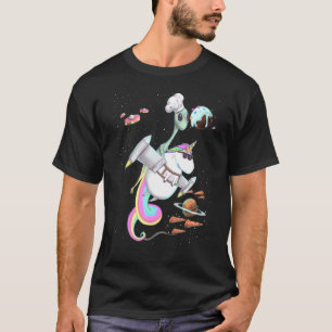 Alien Riding Unicorn Food Pizza Space Party Planet T-Shirt