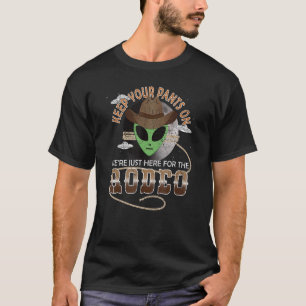 Alien Rodeo Cowboy Abduction Funny UFO Western T-Shirt