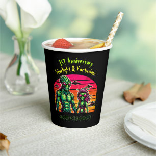 Alien Romance in Cosmic Skies Paper Cups