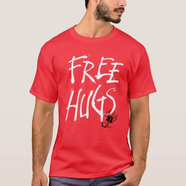 Alien Romulus Xenomorph Facehugger Free Hugs Pullo T-Shirt (Front)