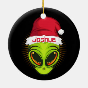 Alien Santa Ceramic Ornament