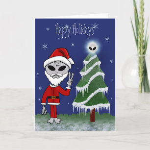 Alien Santa Holiday Cards