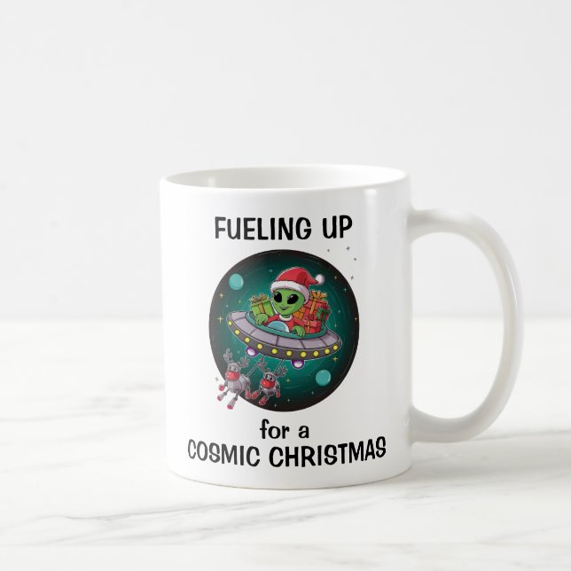 Alien Santa in UFO Coffee Mug (Right)