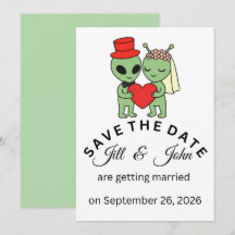 Alien Save The Date Wedding Invitation 