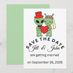 Alien Save The Date Wedding Invitation 