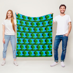 Alien Self Portrait Fleece Blanket