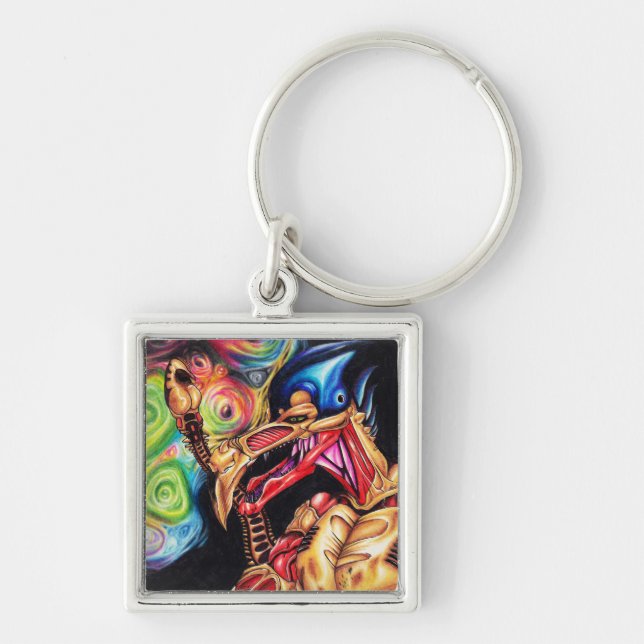 Alien Sentinel - Sci-Fi Art Key Ring (Front)