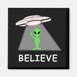 Alien Shirt - I Believe New Cool Ufo Magnet