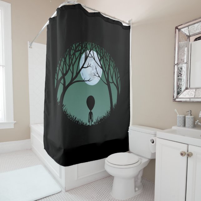 Alien Shower Curtain Cute E.T. Alien Bathroom Sets (In Situ)