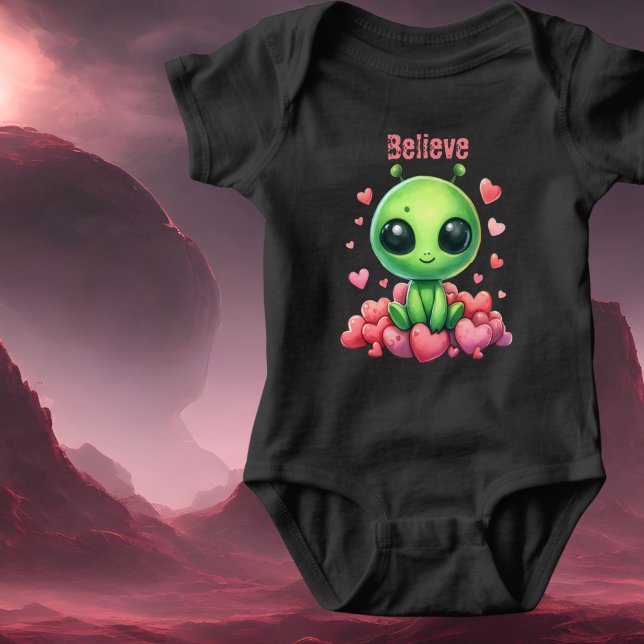 alien sitting on hearts Love UFO Believe scifi top (Creator Uploaded)