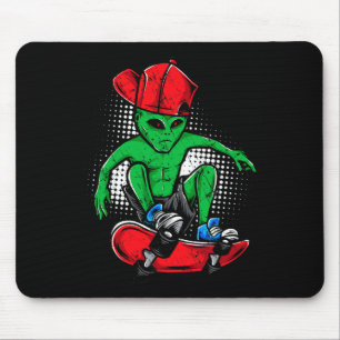 Alien Skateboarder Tee Ufo's Believer Skateboardin Mouse Pad