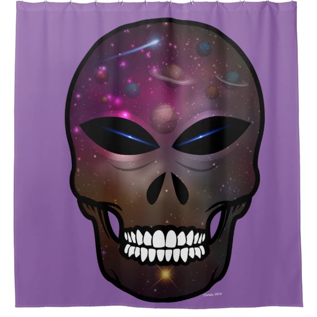 Alien Skull Creature Bathroom Shower Curtian Shower Curtain (Front)