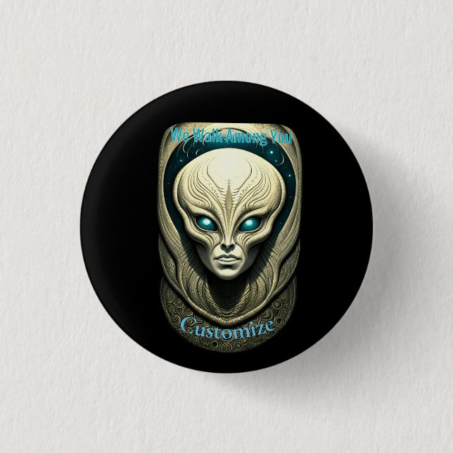 Alien skull Head Thunder_Cove  3 Cm Round Badge (Front)