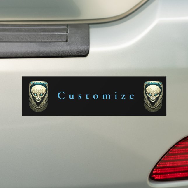Alien skull Head Thunder_Cove  Bumper Sticker (On Car)