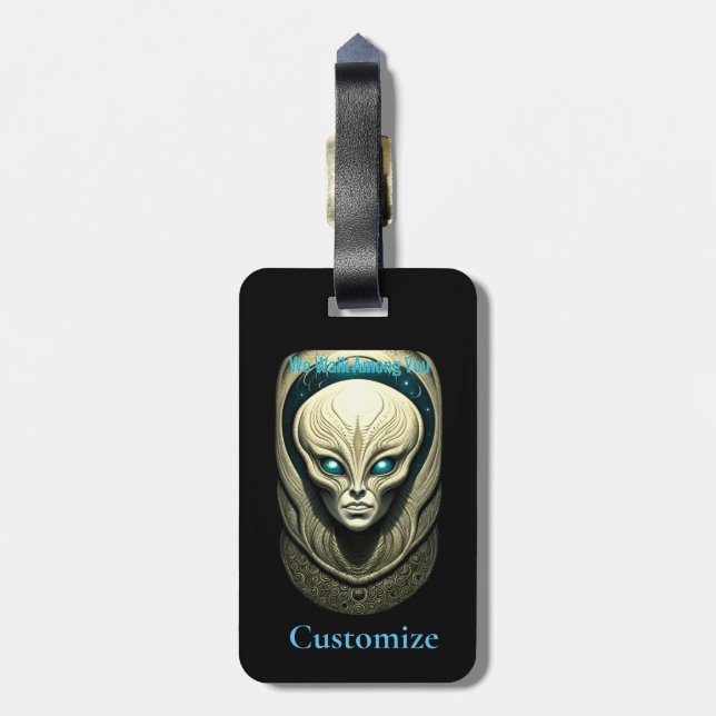 Alien skull Head Thunder_Cove  Luggage Tag (Back Vertical)