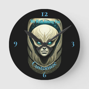 Alien skull Head Thunder_Cove Round Clock