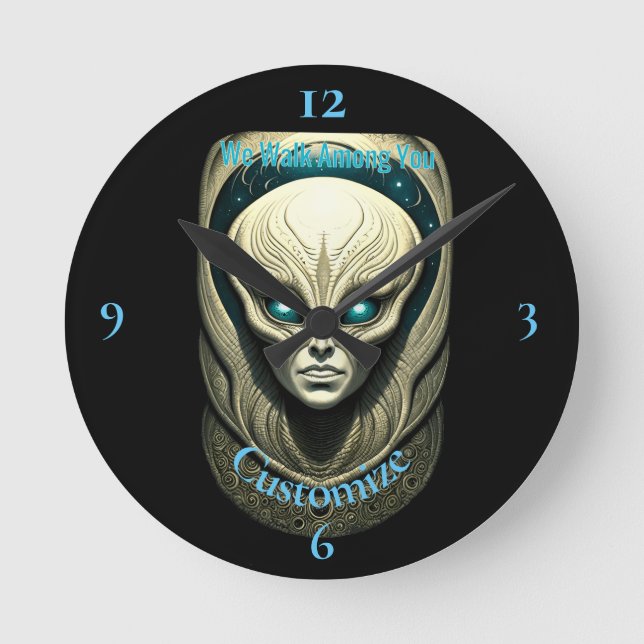 Alien skull Head Thunder_Cove  Round Clock (Front)