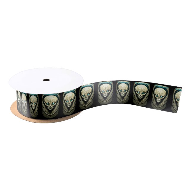 Alien skull Head Thunder_Cove  Satin Ribbon (Spool)