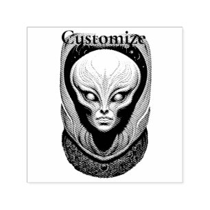 Alien skull Head Thunder_Cove Self-inking Stamp