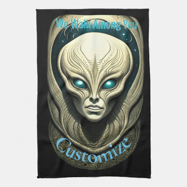 Alien skull Head Thunder_Cove  Tea Towel (Vertical)