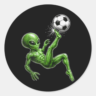Alien Soccer Classic Round Sticker