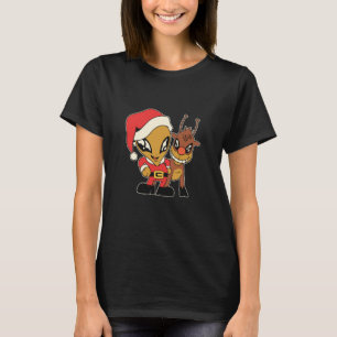 alien space aliens ufo santa deer T-Shirt