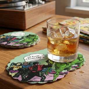 Alien Space man Futuristic Sci=Fi comic Paper Coaster